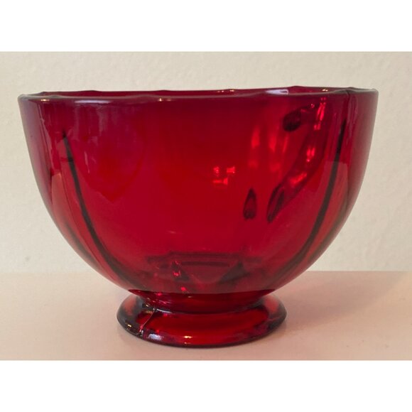 Tea Cup Handle Ruby Red Glass Footed Base Replacement Vintage Unmarked - Picture 3 of 11